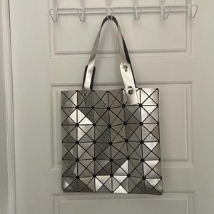 Bao Bao Issey Miyake Silver Tote Bag
